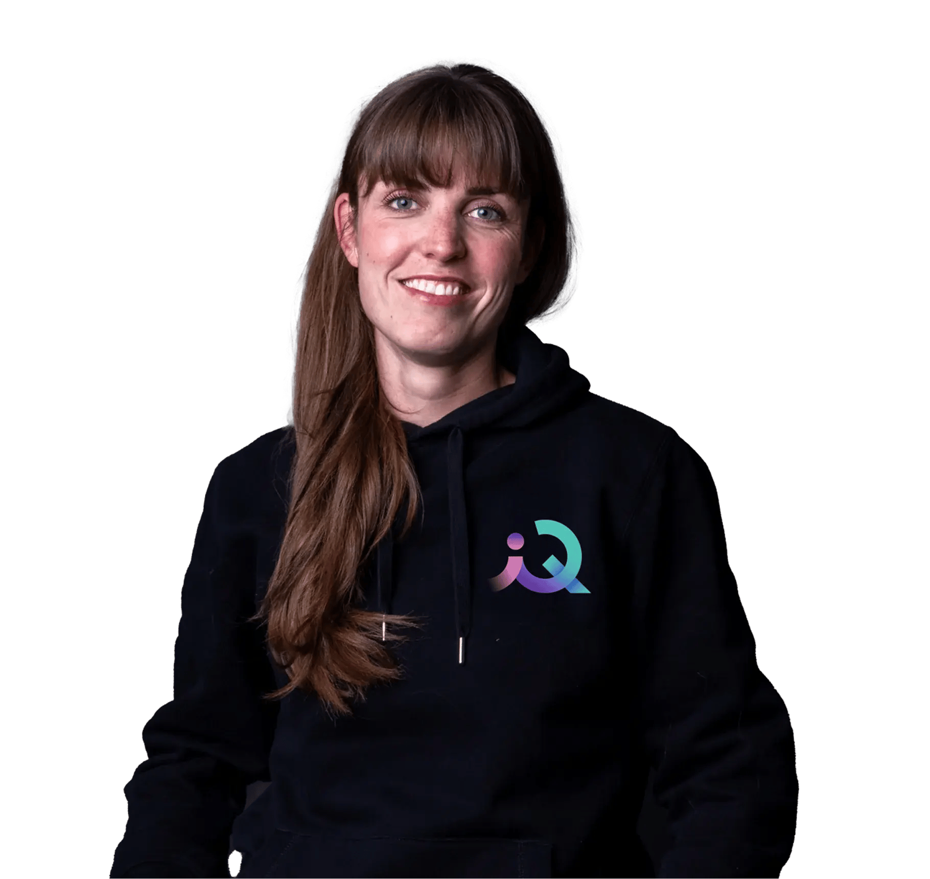 Headshot of Sina Volkmann im findIQ Hoodie